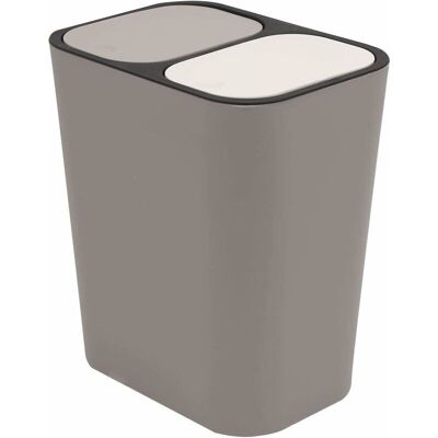 SANS MARQUE Double Recyclage Poubelle Poubelle Boîte De Rangement Conteneur Rectangle Plastique Bouton-poussoir Double Compartiment Pour Cuisine Bureau Maison Gris - Publicité SANS MARQUE Double Recyclage Poubelle Poubelle Boîte De Rangement Conteneur Rectangle Plastique Bouton-poussoir Double Compartiment Pour Cuisine Bureau Maison Gris - Publicité