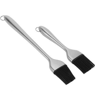 MCKENSA Lot De 2 Pinceaux À Huile En Acier Inoxydable Avec Brosse À Huile En Silicone De Qualité Alimentaire Pour Barbecue Et Pâtisserie À Domicile - Publicité MCKENSA Lot De 2 Pinceaux À Huile En Acier Inoxydable Avec Brosse À Huile En Silicone De Qualité Alimentaire Pour Barbecue Et Pâtisserie À Domicile - Publicité