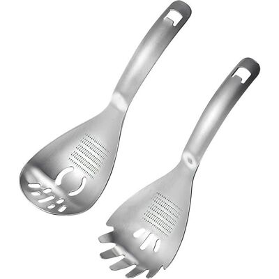 Cellfast 2pcs Cuillère De Cuisine En Acier Inoxydable, Cuillère Multifonctionnelle Avec Passoire Et Spatule, Ensemble D'Ustensiles De - Publicité Cellfast 2pcs Cuillère De Cuisine En Acier Inoxydable, Cuillère Multifonctionnelle Avec Passoire Et Spatule, Ensemble D'Ustensiles De - Publicité