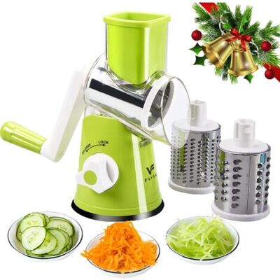 ABYSSE Râpe À Fromage Rotative Avec Poignée, Pour La Cuisine, 3 Lames Interchangeables Pour Fromage, Pommes De Terre, Courgettes, Noix, Chocolat, Vert - Publicité ABYSSE Râpe À Fromage Rotative Avec Poignée, Pour La Cuisine, 3 Lames Interchangeables Pour Fromage, Pommes De Terre, Courgettes, Noix, Chocolat, Vert - Publicité