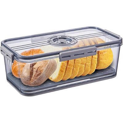 SANS MARQUE Mini Boîte À Pain Avec Couvercle Et Valve Air Sous Vide,boîte À Pain Hermétique Comptoir Cuisine, Récipient Rangement Plastique Pour Pain Fait Maison,toast,bagel,beignet,biscuits,chignon,sandwich,gris - Publicité SANS MARQUE Mini Boîte À Pain Avec Couvercle Et Valve Air Sous Vide,boîte À Pain Hermétique Comptoir Cuisine, Récipient Rangement Plastique Pour Pain Fait Maison,toast,bagel,beignet,biscuits,chignon,sandwich,gris - Publicité