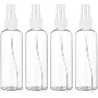Bunthaus 4 Pièces Flacon Spray Vide, 100ml Flacon Vaporisateur Fine Brume, Plastique Pulverisateur Voyage, Atomiseur Rechargeable Transparent Flacon, Pour Lotion,shampoing Etc - Publicité Bunthaus 4 Pièces Flacon Spray Vide, 100ml Flacon Vaporisateur Fine Brume, Plastique Pulverisateur Voyage, Atomiseur Rechargeable Transparent Flacon, Pour Lotion,shampoing Etc - Publicité