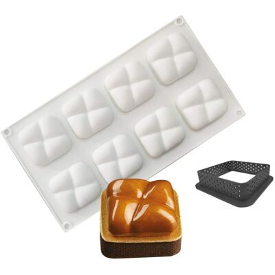GRASSLIN Moule Silicone Dessert, Moules En Silicone Pour Glace Chocolat Pâtisserie Dessert, Outil Croustillant Carré En Plastique, 8 Trous Forme De Pierre Holes Stone Shape - - Publicité GRASSLIN Moule Silicone Dessert, Moules En Silicone Pour Glace Chocolat Pâtisserie Dessert, Outil Croustillant Carré En Plastique, 8 Trous Forme De Pierre Holes Stone Shape - - Publicité