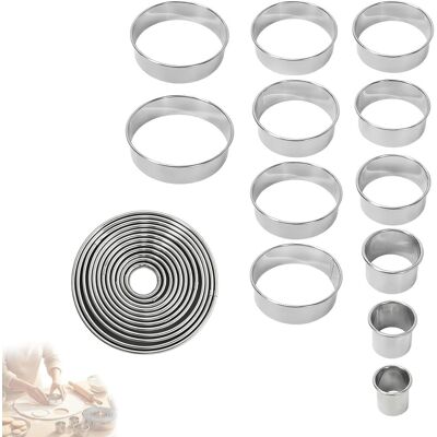 OEM Ensemble De 12 Pièces : Emporte-pièces Ronds En Acier Inoxydable, Modèle Compact, Moule Rond De Pâtisserie, Idéal Pour La Préparation De Beignets, Gâteaux, Fondant Et Mousse - Publicité OEM Ensemble De 12 Pièces : Emporte-pièces Ronds En Acier Inoxydable, Modèle Compact, Moule Rond De Pâtisserie, Idéal Pour La Préparation De Beignets, Gâteaux, Fondant Et Mousse - Publicité