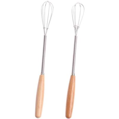 ALVIOR Fouet Mini Cuisine - Acier Inoxydable - Manche En Bois De Hêtre - Pour Mélange, Fouettage, Préparations Miniatures - 2 Pièces - Publicité ALVIOR Fouet Mini Cuisine - Acier Inoxydable - Manche En Bois De Hêtre - Pour Mélange, Fouettage, Préparations Miniatures - 2 Pièces - Publicité