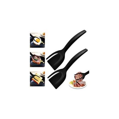 OEM Spatule Cuisine Pince Spatule 2 En 1 Spatule Pour Retourner Les Oeufs Pelle De Cuisine Anti-adhésive Multi-usages Pour Pain Poisson Crêpe Toast Outil De Cuisine Pour La Maison (2 Pièces/noir) - Crezuo - Publicité OEM Spatule Cuisine Pince Spatule 2 En 1 Spatule Pour Retourner Les Oeufs Pelle De Cuisine Anti-adhésive Multi-usages Pour Pain Poisson Crêpe Toast Outil De Cuisine Pour La Maison (2 Pièces/noir) - Crezuo - Publicité