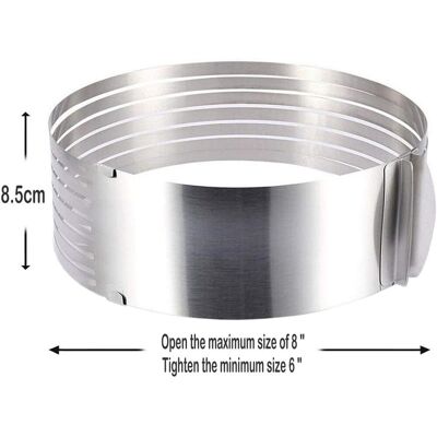 GRASSLIN 1 Moule Réglable Acier Inoxydable Diamètre 15cm Outil Pâtisserie Gâteau Rond Cuisine - Publicité GRASSLIN 1 Moule Réglable Acier Inoxydable Diamètre 15cm Outil Pâtisserie Gâteau Rond Cuisine - Publicité