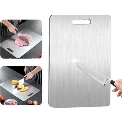 OEM Titanium Cutting Board Acier Inoxydable 304, Planche A Decouper En Titane, Planche De À Decouper Inox Antibactérienne, Plaque Inox Cuisine Pour Viande, Fromage, Planches À Découper - Publicité OEM Titanium Cutting Board Acier Inoxydable 304, Planche A Decouper En Titane, Planche De À Decouper Inox Antibactérienne, Plaque Inox Cuisine Pour Viande, Fromage, Planches À Découper - Publicité