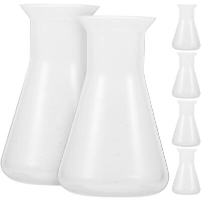 LISATR Lot De 6 Flacons Erlenmeyer De Laboratoire En Plastique De 100 Ml-9.80x6.00x6.00cm - Publicité LISATR Lot De 6 Flacons Erlenmeyer De Laboratoire En Plastique De 100 Ml-9.80x6.00x6.00cm - Publicité