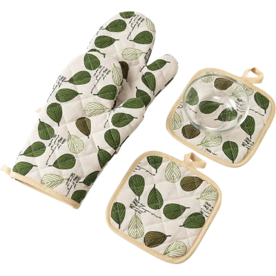 KAJFJAD Ensemble De Gants De Cuisine Et Maniques En Coton Résistant À La Chaleur Avec Boucles De Suspension, Gants Verts Pour La Cuisson Et La Pâtisserie (4 Pièces) - Publicité KAJFJAD Ensemble De Gants De Cuisine Et Maniques En Coton Résistant À La Chaleur Avec Boucles De Suspension, Gants Verts Pour La Cuisson Et La Pâtisserie (4 Pièces) - Publicité