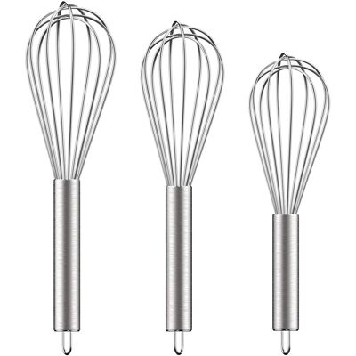 AHLSEN Bravix 3 Pièces De Fouets En Acier Inoxydable 8 "+10" + 12", Ensemble De Fouets Métalliques Wisk Kitchen Tool Fouets De Cuisine Pour Cuisiner, Mélanger, Fouetter, Battre, Remuer - Publicité AHLSEN Bravix 3 Pièces De Fouets En Acier Inoxydable 8 "+10" + 12", Ensemble De Fouets Métalliques Wisk Kitchen Tool Fouets De Cuisine Pour Cuisiner, Mélanger, Fouetter, Battre, Remuer - Publicité