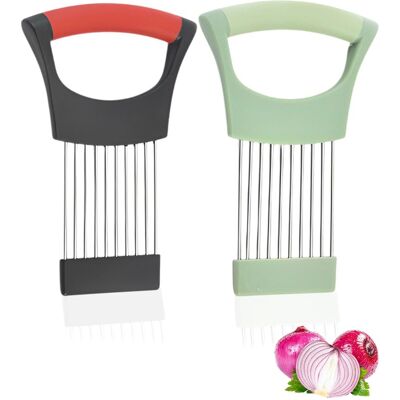 OEM 2 Pièces Coupe-légumes Inox, Trancheur Oignons Citron Pommes Terre Viande Avec Housse De Protection (noir, Vert) - Publicité OEM 2 Pièces Coupe-légumes Inox, Trancheur Oignons Citron Pommes Terre Viande Avec Housse De Protection (noir, Vert) - Publicité