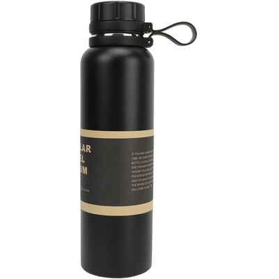 MCKENSA Bouteille Isotherme En Acier Inoxydable Noir De Grande Capacité (1100 Ml) Avec Entonnoir À Thé. Publicité MCKENSA Bouteille Isotherme En Acier Inoxydable Noir De Grande Capacité (1100 Ml) Avec Entonnoir À Thé. Publicité