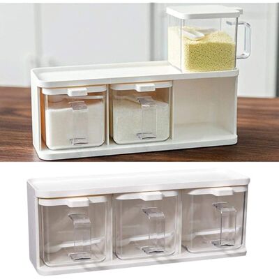 SANS MARQUE Boîte À Épices Avec Bouteille À Épices Séparée - 3 Compartiments De Cuisine Avec Poignée Transparente En Acrylique Pour Huile, Sel, Sauce, Vinaigre Et Autres Bouteilles D'Épices - Publicité SANS MARQUE Boîte À Épices Avec Bouteille À Épices Séparée - 3 Compartiments De Cuisine Avec Poignée Transparente En Acrylique Pour Huile, Sel, Sauce, Vinaigre Et Autres Bouteilles D'Épices - Publicité