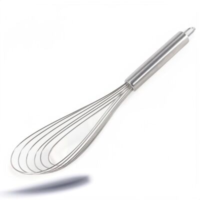GRASSLIN 1 Fouet Plat, Acier Inoxydable, 30 Cm, Poignée Ronde, 6 Arcs, Cuisine - Publicité GRASSLIN 1 Fouet Plat, Acier Inoxydable, 30 Cm, Poignée Ronde, 6 Arcs, Cuisine - Publicité