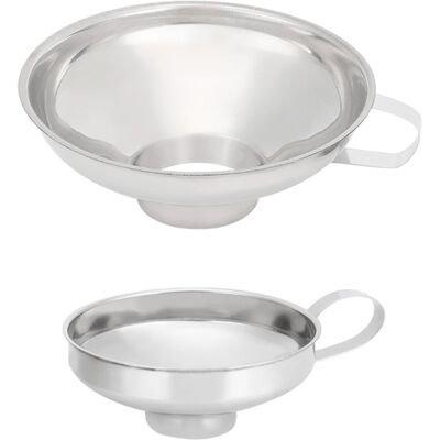 MCKENSA Lot De 2 Entonnoirs À Conserves À Large Ouverture En Acier Inoxydable Pour La Maison, Avec Trémie Intégrée. Accessoires De Cuisine. Publicité MCKENSA Lot De 2 Entonnoirs À Conserves À Large Ouverture En Acier Inoxydable Pour La Maison, Avec Trémie Intégrée. Accessoires De Cuisine. Publicité