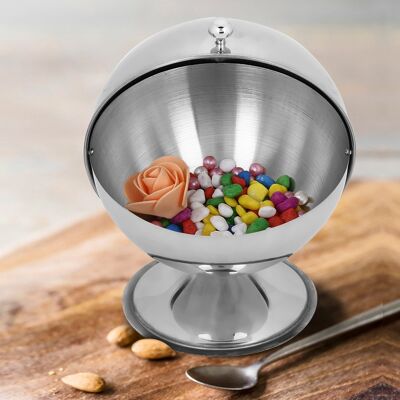 MCKENSA Bouteille À Épices Sphérique En Acier Inoxydable, Récipient De Rangement Pour Épices De Cuisine De Restaurant - Publicité MCKENSA Bouteille À Épices Sphérique En Acier Inoxydable, Récipient De Rangement Pour Épices De Cuisine De Restaurant - Publicité