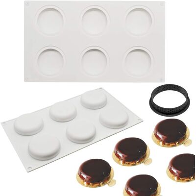 GRASSLIN Moule À Gâteau En Silicone, Moules 3d Pour Glace Chocolat Pâtisserie Dessert, Outil Croustillant Forme Plastique, 6 Trous De Cercle Plat Holes Flat Circle Shape - - Publicité GRASSLIN Moule À Gâteau En Silicone, Moules 3d Pour Glace Chocolat Pâtisserie Dessert, Outil Croustillant Forme Plastique, 6 Trous De Cercle Plat Holes Flat Circle Shape - - Publicité
