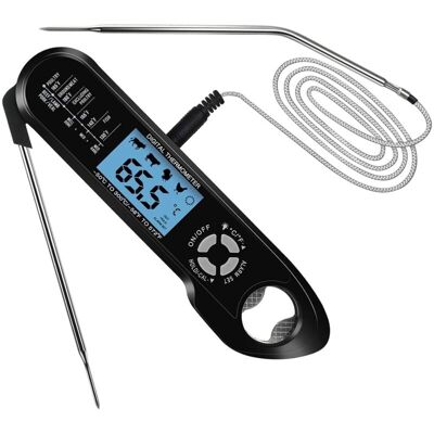 Melissa Thermomètre À Viande, Thermomètre Alimentaire À Lecture Instantanée Avec Double Sonde, Écran Lcd Rétroéclairé, Alarme De Température Et Fonction Tire-bouchon Thermomètre De Cuisson Numérique Pour Cuis - Publicité Melissa Thermomètre À Viande, Thermomètre Alimentaire À Lecture Instantanée Avec Double Sonde, Écran Lcd Rétroéclairé, Alarme De Température Et Fonction Tire-bouchon Thermomètre De Cuisson Numérique Pour Cuis - Publicité