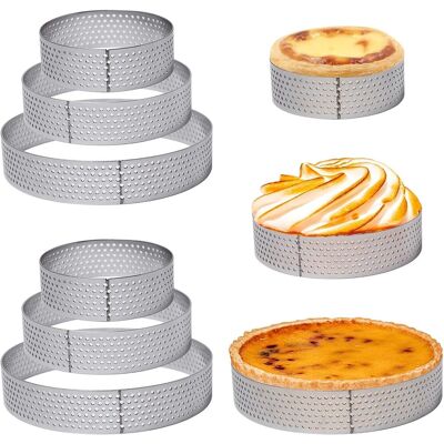 GRASSLIN 9 Pièces Cercle À Tarte, Acier Inoxydable, Design Perforé, Moule À Pâtisserie, Pour Quiches Et Gâteaux - Publicité GRASSLIN 9 Pièces Cercle À Tarte, Acier Inoxydable, Design Perforé, Moule À Pâtisserie, Pour Quiches Et Gâteaux - Publicité