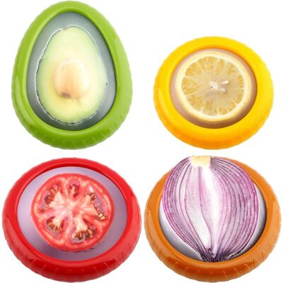 Vision Conservateur D'Avocat Et De Tomates - Ensemble De 4 Contenants De Conservation Réutilisables Pour Réfrigérateur - Idéal Pour L'Ail, Les Oignons, Les Citrons Et Les Pommes De Terre - Publicité Vision Conservateur D'Avocat Et De Tomates - Ensemble De 4 Contenants De Conservation Réutilisables Pour Réfrigérateur - Idéal Pour L'Ail, Les Oignons, Les Citrons Et Les Pommes De Terre - Publicité
