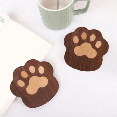 Cellfast Dessous De Verre En Bois Absorbants En Forme De Griffes De Chat Pour Boissons - Publicité Cellfast Dessous De Verre En Bois Absorbants En Forme De Griffes De Chat Pour Boissons - Publicité