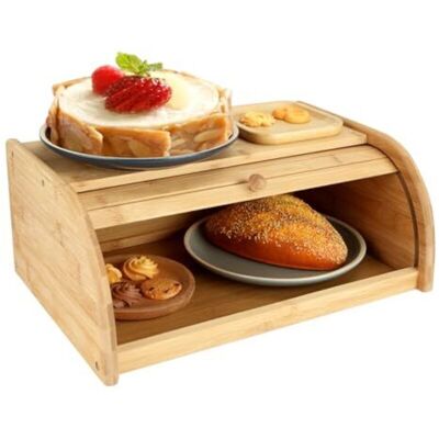 Scotch Boîte À Pain En Bambou, 40 X 27 X 16,5 Cm, Boîte À Pain En Bois Avec Couvercle Enroulable, Boîte À Pain De Comptoir, Boîte À Pain De Cuisine - Publicité Scotch Boîte À Pain En Bambou, 40 X 27 X 16,5 Cm, Boîte À Pain En Bois Avec Couvercle Enroulable, Boîte À Pain De Comptoir, Boîte À Pain De Cuisine - Publicité
