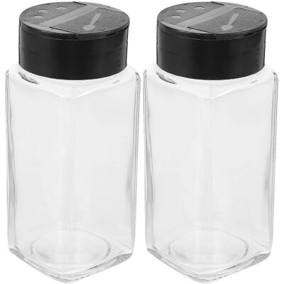 LISATR Lot De 2 Flacons À Condiments En Verre Transparent De 120 Ml-11.00x4.50x4.50cm - Publicité LISATR Lot De 2 Flacons À Condiments En Verre Transparent De 120 Ml-11.00x4.50x4.50cm - Publicité