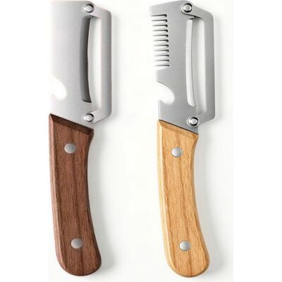 IROVAMI – Coupe-oignons Verts Multifonctionnel + Éplucheur – Outil De Cuisine 3 En 1 – Épluche, Coupe En Julienne Et Ouvre Bouteille – Manche En Bois Naturel – Argent/bois - Publicité IROVAMI – Coupe-oignons Verts Multifonctionnel + Éplucheur – Outil De Cuisine 3 En 1 – Épluche, Coupe En Julienne Et Ouvre Bouteille – Manche En Bois Naturel – Argent/bois - Publicité