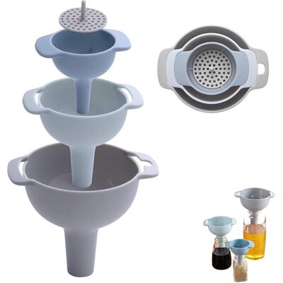 SUPERWISE 4 En 1 Entonoir Alimentaire Plastique Entonnoir Cuisine Avec Filtre Funnel Set Pour Transfert D'Ingrédients Liquides Poudreux - Publicité SUPERWISE 4 En 1 Entonoir Alimentaire Plastique Entonnoir Cuisine Avec Filtre Funnel Set Pour Transfert D'Ingrédients Liquides Poudreux - Publicité