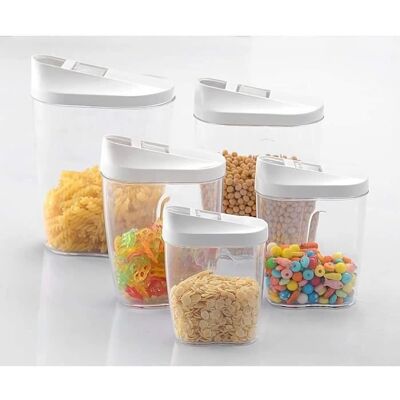 Cellfast Boîtes De Conservation Lot De 5 Pièces - Transparent Hermétique Alimentaire Boite De Conservation À Céréales Fruits Secs - Publicité Cellfast Boîtes De Conservation Lot De 5 Pièces - Transparent Hermétique Alimentaire Boite De Conservation À Céréales Fruits Secs - Publicité