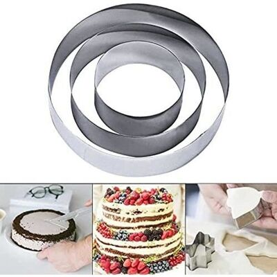 Cellfast Moule Cercle À Gateau,acier Inoxydable Cercle À Pâtisserie Rond, En Inox Cookie Cutter Cadre Moule,fondant Gelée Gâteau Mousse-3pcs - Publicité Cellfast Moule Cercle À Gateau,acier Inoxydable Cercle À Pâtisserie Rond, En Inox Cookie Cutter Cadre Moule,fondant Gelée Gâteau Mousse-3pcs - Publicité
