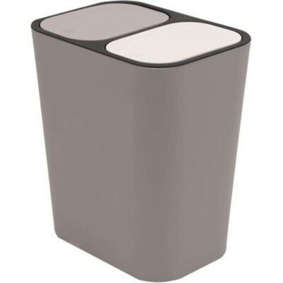 SANS MARQUE Double Recyclage Poubelle Poubelle Boîte De Rangement Conteneur Rectangle Plastique Bouton-poussoir Double Compartiment Pour Cuisine Bureau Maison Gris - Publicité SANS MARQUE Double Recyclage Poubelle Poubelle Boîte De Rangement Conteneur Rectangle Plastique Bouton-poussoir Double Compartiment Pour Cuisine Bureau Maison Gris - Publicité