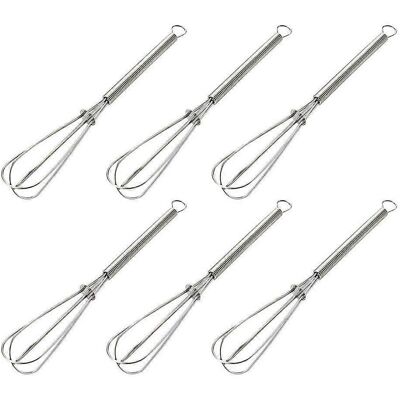 LISATR Lot De 6 Mini Fouets À Œufs En Acier Inoxydable Avec Poignée À Ressort, Mixeurs Et Ustensiles De Cuisine-182.52.5cm - Publicité LISATR Lot De 6 Mini Fouets À Œufs En Acier Inoxydable Avec Poignée À Ressort, Mixeurs Et Ustensiles De Cuisine-182.52.5cm - Publicité
