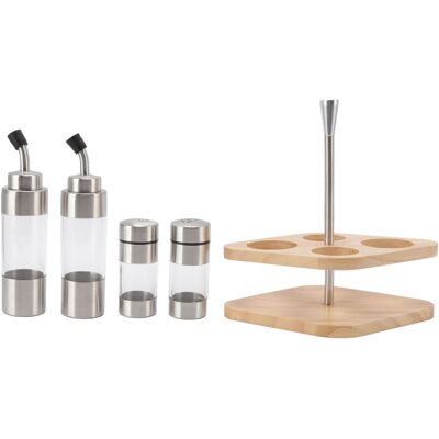 MCKENSA Ensemble De Flacons À Épices En Acier Inoxydable Translucide Avec Support En Bois Pour La Cuisine - Publicité MCKENSA Ensemble De Flacons À Épices En Acier Inoxydable Translucide Avec Support En Bois Pour La Cuisine - Publicité