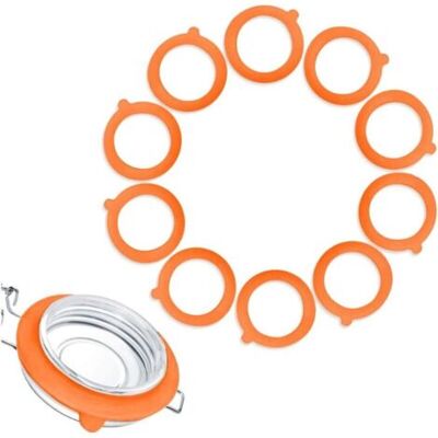 ABYSSE Lot De 10 Joint Bocaux En Silicone, Remplacement De Joints De Bocal, Interchangeables Joint Bocaux, Silicone Étanche Joint Bocaux, Caoutchouc Bocaux Pour Couvercle À Pince En Verre (orange) - Publicité ABYSSE Lot De 10 Joint Bocaux En Silicone, Remplacement De Joints De Bocal, Interchangeables Joint Bocaux, Silicone Étanche Joint Bocaux, Caoutchouc Bocaux Pour Couvercle À Pince En Verre (orange) - Publicité
