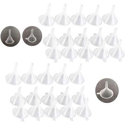 SYMOLEXA 30 Pièces - Entonnoir - Accessoire De Laboratoire - Remplissage De Bouteilles Et Transfert De Liquides - Pour Cosmétiques Huiles Essentielles Et Condiments - Transparent - 7,3x5,5cm 5,5x5,5cm 3,9x3,1c - Publicité SYMOLEXA 30 Pièces - Entonnoir - Accessoire De Laboratoire - Remplissage De Bouteilles Et Transfert De Liquides - Pour Cosmétiques Huiles Essentielles Et Condiments - Transparent - 7,3x5,5cm 5,5x5,5cm 3,9x3,1c - Publicité
