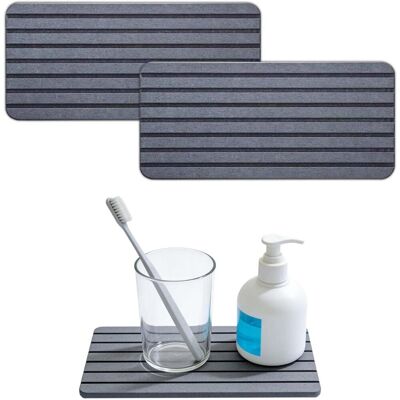 OEM 2 Dessous De Verre,30x10cm,terre De Diatomées,gris Foncé,absorption Rapide,salle De Bain,cuisine - Publicité OEM 2 Dessous De Verre,30x10cm,terre De Diatomées,gris Foncé,absorption Rapide,salle De Bain,cuisine - Publicité