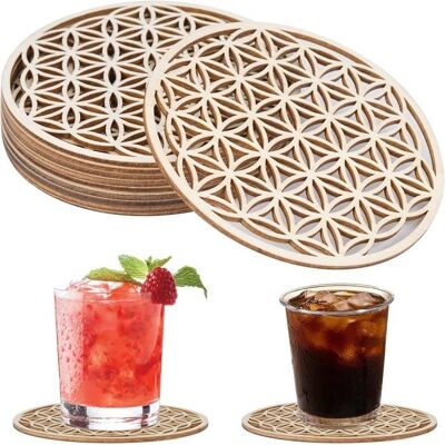 Cellfast 10 Pièces Dessous De Verre Bois, 10 X 10 Cm Fleur De Vie En Bois, Sous Verre Fleur De Vie, Dessous De Verre Bois Rond - Publicité Cellfast 10 Pièces Dessous De Verre Bois, 10 X 10 Cm Fleur De Vie En Bois, Sous Verre Fleur De Vie, Dessous De Verre Bois Rond - Publicité