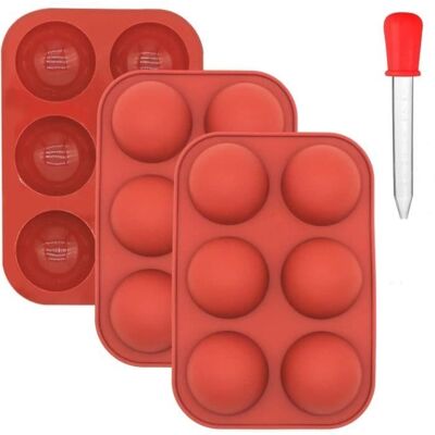 Cellfast 3 Pack 6 Trous Moyen Moule En Silicone Semi-sphère, Moules De Cuisson Demi-sphère 6 Cavités Pour Gâteau Au Chocolat Chaud Au Ca A425 - Publicité Cellfast 3 Pack 6 Trous Moyen Moule En Silicone Semi-sphère, Moules De Cuisson Demi-sphère 6 Cavités Pour Gâteau Au Chocolat Chaud Au Ca A425 - Publicité