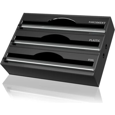 SANS MARQUE Acrylique Distributeur Papier Aluminium/film Alimentaire Avec Coupe,distributeur D'Organisateur D'Emballage En Papier Parchemin En Aluminium Pour Tiroir De Cuisine, 3 Fentes (noir)- - Publicité SANS MARQUE Acrylique Distributeur Papier Aluminium/film Alimentaire Avec Coupe,distributeur D'Organisateur D'Emballage En Papier Parchemin En Aluminium Pour Tiroir De Cuisine, 3 Fentes (noir)- - Publicité