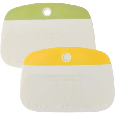 OEM 2 Pièces Raclette Coupe Pâte, Plastique Alimentaire Double Face Graduée, Spatule Boulangerie Anti-dérapant Pour Pain Pizza - Publicité OEM 2 Pièces Raclette Coupe Pâte, Plastique Alimentaire Double Face Graduée, Spatule Boulangerie Anti-dérapant Pour Pain Pizza - Publicité