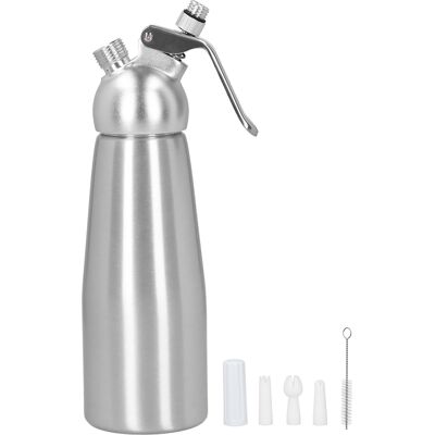 WEYTOLL Fouet À Crème En Alliage D'Aluminium, Distributeur De Mousse, Gâteau, Dessert, Outil De Bricolage Avec 3 Buses De Décoration, 500ml - Publicité WEYTOLL Fouet À Crème En Alliage D'Aluminium, Distributeur De Mousse, Gâteau, Dessert, Outil De Bricolage Avec 3 Buses De Décoration, 500ml - Publicité