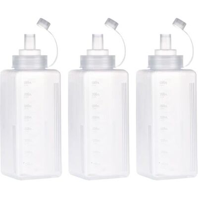 OEM Royaluxe-3 Pcs Bouteille À Condiments, Transparent Bouteille De Sauce, Large Bouche Presser Les Bouteilles, Flacon Souple En Plastique Pour La Peinture, La Cuisson, Le Ketchup, L'Huile D'Olive (800ml) - Publicité OEM Royaluxe-3 Pcs Bouteille À Condiments, Transparent Bouteille De Sauce, Large Bouche Presser Les Bouteilles, Flacon Souple En Plastique Pour La Peinture, La Cuisson, Le Ketchup, L'Huile D'Olive (800ml) - Publicité