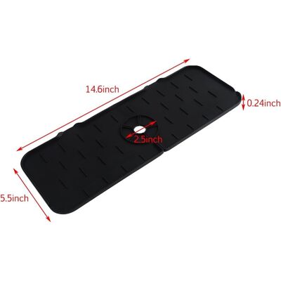 Pare-éclaboussures Pour Robinet De Cuisine - Pare-éclaboussures En Silicone Noir - Plaque D'Égouttage Pour L'Arrière Du Robinet - Poignée De Robinet - Bac De Récupération-aquaforge - Publicité Pare-éclaboussures Pour Robinet De Cuisine - Pare-éclaboussures En Silicone Noir - Plaque D'Égouttage Pour L'Arrière Du Robinet - Poignée De Robinet - Bac De Récupération-aquaforge - Publicité