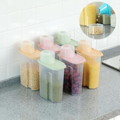 Cellfast Lot De 6 Pièces Boîtes De Conservation Alimentaire En Plastique Transparent Rangement De Céréales 2,5l - Couleur Aléatoire - Publicité Cellfast Lot De 6 Pièces Boîtes De Conservation Alimentaire En Plastique Transparent Rangement De Céréales 2,5l - Couleur Aléatoire - Publicité