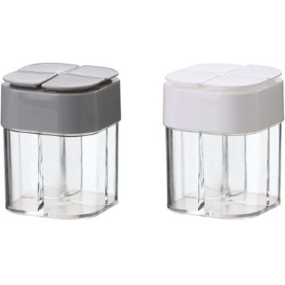 OEM Royaluxe-boite A Epices Cuisine Récipient Épices Transparent Pot À Épices 4 En 1 Shaker À Épices Bouteille À Assaisonnement Boîte À Épices Cuisine Condiment Pots Pour Poivre, Épices, 2 Pièces(blanc Et - Publicité OEM Royaluxe-boite A Epices Cuisine Récipient Épices Transparent Pot À Épices 4 En 1 Shaker À Épices Bouteille À Assaisonnement Boîte À Épices Cuisine Condiment Pots Pour Poivre, Épices, 2 Pièces(blanc Et - Publicité