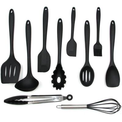 Cellfast Ustensile De Cuisine - Kit De 10 Pièces - Silicone - Noir - Publicité Cellfast Ustensile De Cuisine - Kit De 10 Pièces - Silicone - Noir - Publicité