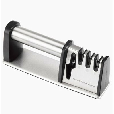 ABYSSE Aiguiseur Couteaux 4 En 1, Affûteur De Couteaux Professionnel Affutage Couteaux, Affûteurs Manuels Knife Sharpener Pour Couteaux De Cuisine, Ciseaux (base Anti-dérapante) - Publicité ABYSSE Aiguiseur Couteaux 4 En 1, Affûteur De Couteaux Professionnel Affutage Couteaux, Affûteurs Manuels Knife Sharpener Pour Couteaux De Cuisine, Ciseaux (base Anti-dérapante) - Publicité