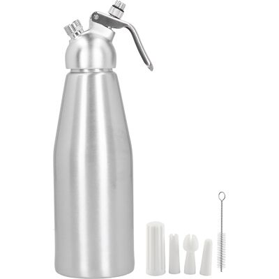 WEYTOLL Fouet À Crème En Alliage D'Aluminium, Distributeur De Mousse, Gâteau, Dessert, Outil De Bricolage Avec 3 Buses De Décoration, 1000ml - Publicité WEYTOLL Fouet À Crème En Alliage D'Aluminium, Distributeur De Mousse, Gâteau, Dessert, Outil De Bricolage Avec 3 Buses De Décoration, 1000ml - Publicité